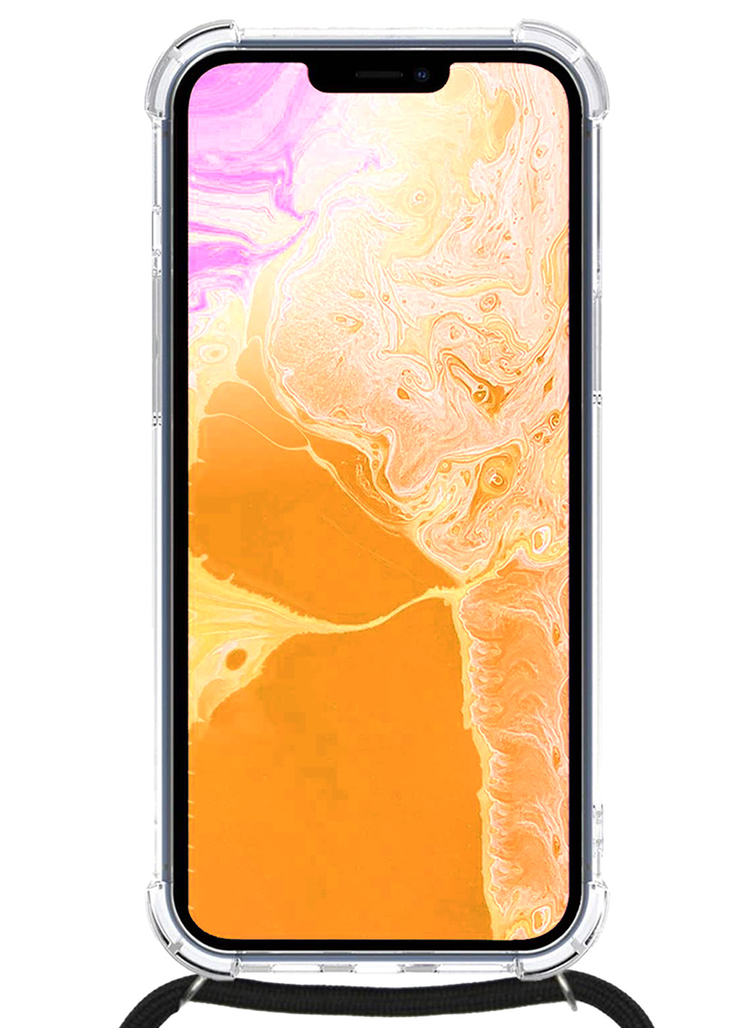 Nomfy Hoesje Geschikt voor iPhone 14 Pro Hoesje Shock Proof Transparant Met Telefoonketting Case Shock Koord - Hoesje Geschikt voor iPhone 14 Pro Shock Proof Case Met Koord - Transparant