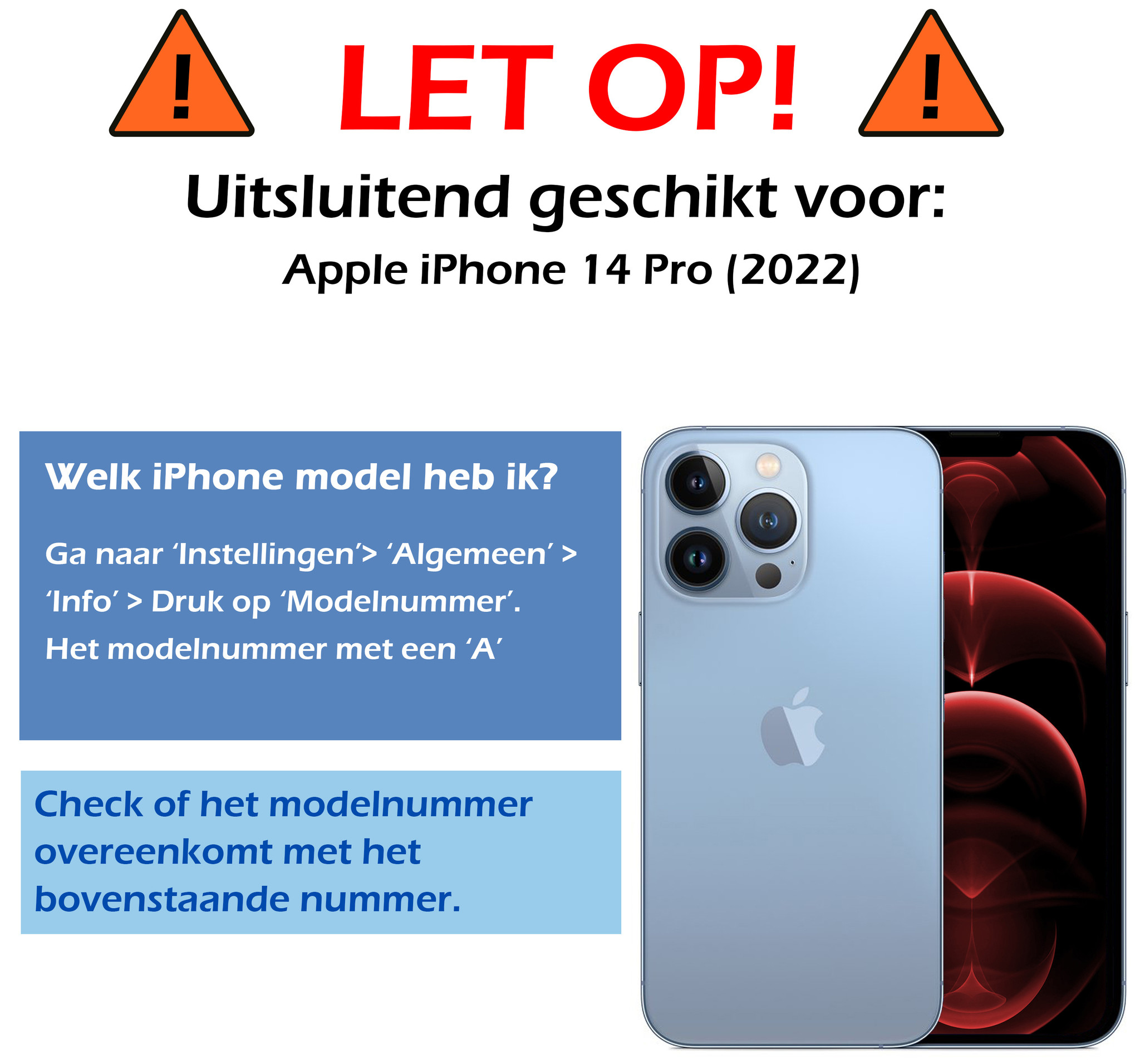 Hoes voor iPhone 14 Pro Hoesje Shock Proof Met Telefoonketting - Hoes voor iPhone 14 Pro Hoesje Case Shock Met Koord - Transparant