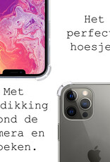 BASEY. Hoes Geschikt voor iPhone 14 Pro Hoesje Shock Proof Case Hoes Siliconen Met Screenprotector - Hoesje Geschikt voor iPhone 14 Pro Hoes Cover Shockproof - Transparant