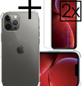 NoXx NoXx iPhone 14 Pro Hoesje Shockproof Met 2x Screenprotector Met Dichte Notch