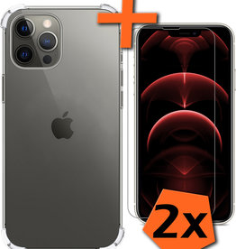 Nomfy iPhone 14 Pro Max Hoesje Shockproof Met 2x Screenprotector Met Dichte Notch
