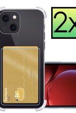 NoXx Hoes voor iPhone 14 Hoesje Transparant Cover Shock Proof Case Hoes Met Pasjeshouder - 2x
