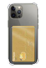 Nomfy Hoesje Geschikt voor iPhone 14 Pro Hoesje Pasjeshouder Shockproof Pas Houder - Hoesje Geschikt voor iPhone 14 Pro Hoes Met Kaarthouder - Transparant