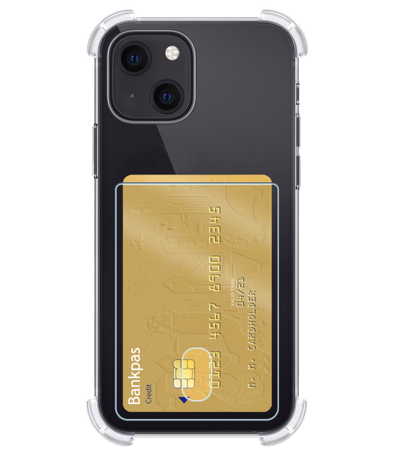 BASEY. Hoes Geschikt voor iPhone 14 Plus Hoesje Shock Proof Case Hoes Met 2x Screenprotector - Hoesje Geschikt voor iPhone 14 Plus Hoes Cover Shockproof - Transparant