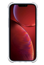 NoXx Hoes Geschikt voor iPhone 14 Plus Hoesje Pasjeshouder Cover Shock Proof Case Siliconen Hoes Met Kaarthouder Met 2x Screenprotector - Transparant