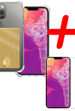 BASEY. Hoes Geschikt voor iPhone 14 Pro Hoesje Shock Proof Case Hoes Met Screenprotector - Hoesje Geschikt voor iPhone 14 Pro Hoes Cover Shockproof - Transparant