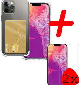 BASEY. iPhone 14 Pro Hoesje Pashouder Met 2x Screenprotector