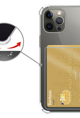 Nomfy Hoesje Geschikt voor iPhone 14 Pro Max Hoesje Pasjeshouder Shockproof Pas Houder Met 2x Screenprotector - Hoesje Geschikt voor iPhone 14 Pro Max Hoes Met Kaarthouder - Transparant