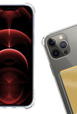 Nomfy Hoesje Geschikt voor iPhone 14 Pro Max Hoesje Pasjeshouder Shockproof Pas Houder Met 2x Screenprotector - Hoesje Geschikt voor iPhone 14 Pro Max Hoes Met Kaarthouder - Transparant
