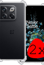 BASEY. Hoes Geschikt voor OnePlus 10T Hoesje Shock Proof Case Hoes Siliconen - Hoesje Geschikt voor OnePlus 10T Hoes Cover Shockproof - Transparant - 2 Stuks