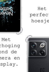 BASEY. Hoes Geschikt voor OnePlus 10T Hoesje Shock Proof Case Hoes Siliconen - Hoesje Geschikt voor OnePlus 10T Hoes Cover Shockproof - Transparant - 2 Stuks