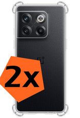 Nomfy Hoesje Geschikt voor OnePlus 10T Hoesje Shock Proof Cover Case Shockproof - Hoes Geschikt voor OnePlus 10T Hoes Siliconen Back Case - Transparant - 2 PACK