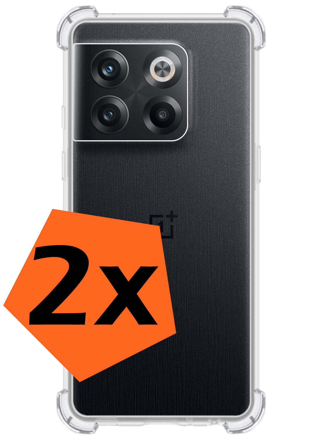 Nomfy Hoesje Geschikt voor OnePlus 10T Hoesje Shock Proof Cover Case Shockproof - Hoes Geschikt voor OnePlus 10T Hoes Siliconen Back Case - Transparant - 2 PACK