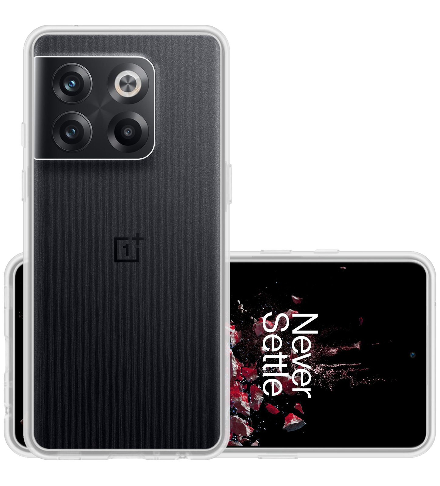 OnePlus 10T Hoesje Back Cover Siliconen Case Hoes - Transparant