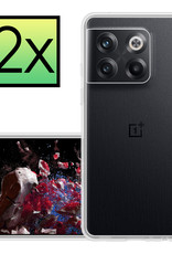 NoXx Hoes Geschikt voor OnePlus 10T Hoesje Cover Siliconen Back Case Hoes - Transparant - 2x