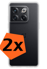 Nomfy Hoesje Geschikt voor OnePlus 10T Hoesje Siliconen Cover Case - Hoes Geschikt voor OnePlus 10T Hoes Back Case - 2-PACK - Transparant