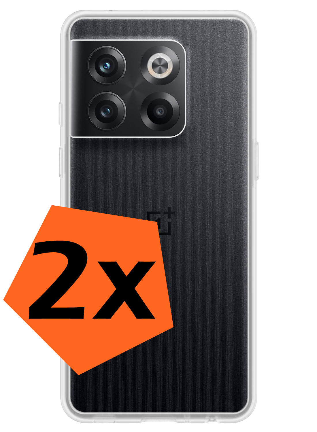 Nomfy Hoesje Geschikt voor OnePlus 10T Hoesje Siliconen Cover Case - Hoes Geschikt voor OnePlus 10T Hoes Back Case - 2-PACK - Transparant