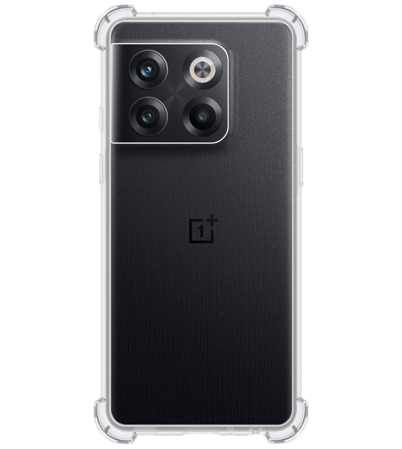 BASEY. Hoes Geschikt voor OnePlus 10T Hoesje Shock Proof Case Hoes Siliconen Met Screenprotector - Hoesje Geschikt voor OnePlus 10T Hoes Cover Shockproof - Transparant
