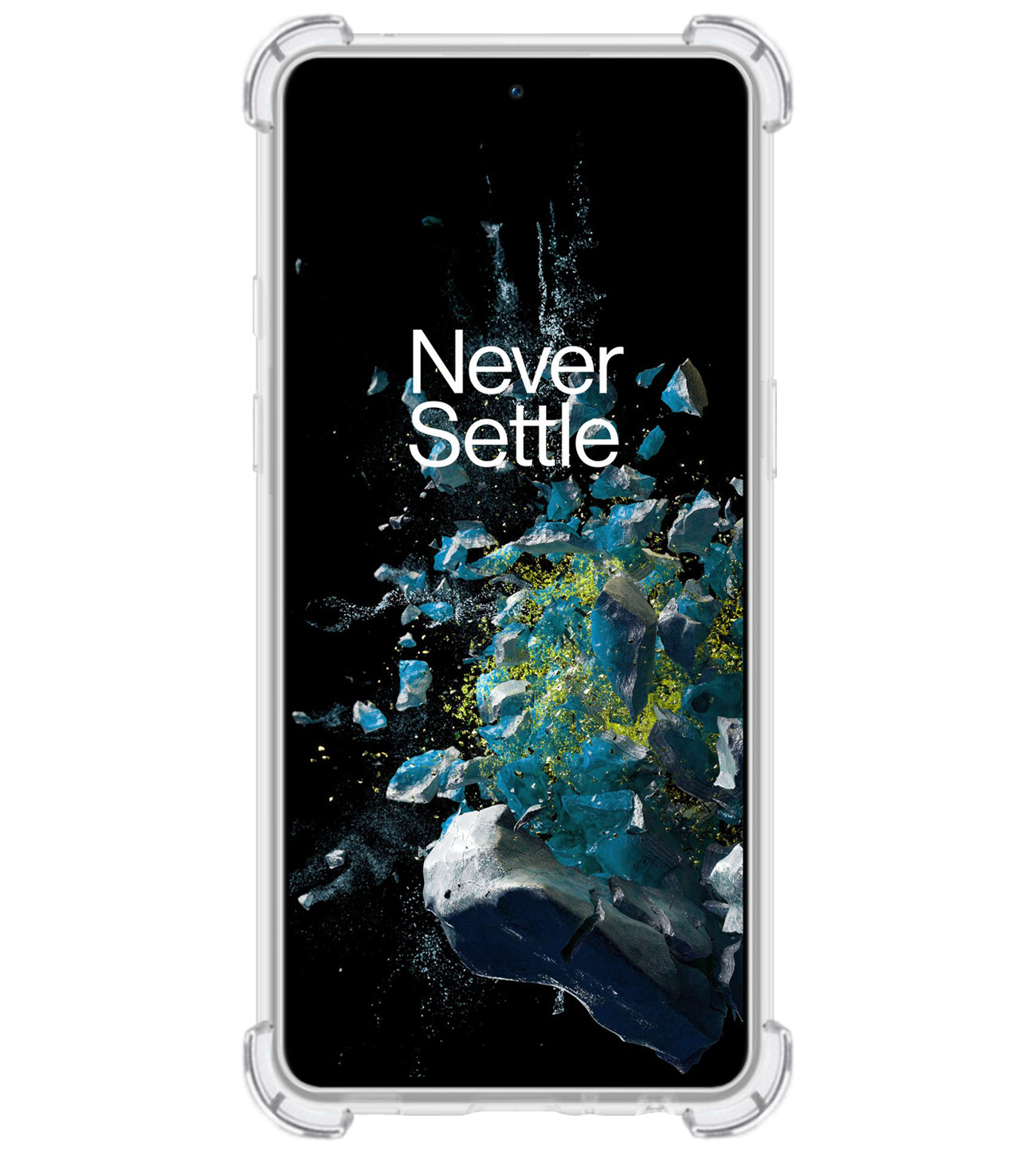 BASEY. Hoes Geschikt voor OnePlus 10T Hoesje Shock Proof Case Hoes Siliconen Met 2x Screenprotector - Hoesje Geschikt voor OnePlus 10T Hoes Cover Shockproof - Transparant