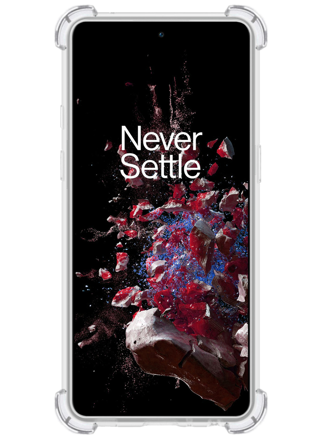 NoXx Hoes Geschikt voor OnePlus 10T Hoesje Siliconen Cover Shock Proof Back Case Shockproof Hoes Met Screenprotector - Transparant