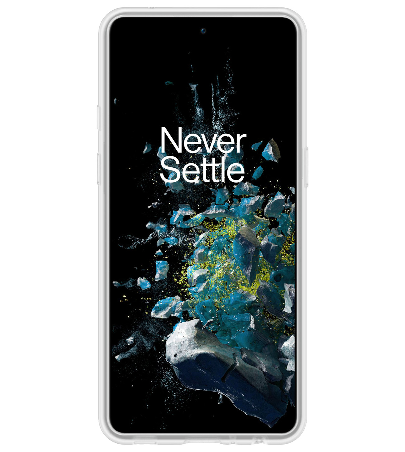 BASEY. Hoes Geschikt voor OnePlus 10T Hoesje Siliconen Back Cover Case Met Screenprotector - Hoesje Geschikt voor OnePlus 10T Hoes Cover Hoesje - Transparant