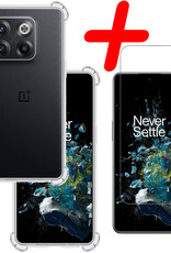 BASEY. Hoes Geschikt voor OnePlus 10T Hoesje Shock Proof Case Hoes Siliconen Met Screenprotector - Hoesje Geschikt voor OnePlus 10T Hoes Cover Shockproof - Transparant
