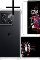 NoXx Hoes Geschikt voor OnePlus 10T Hoesje Siliconen Cover Shock Proof Back Case Shockproof Hoes Met Screenprotector - Transparant