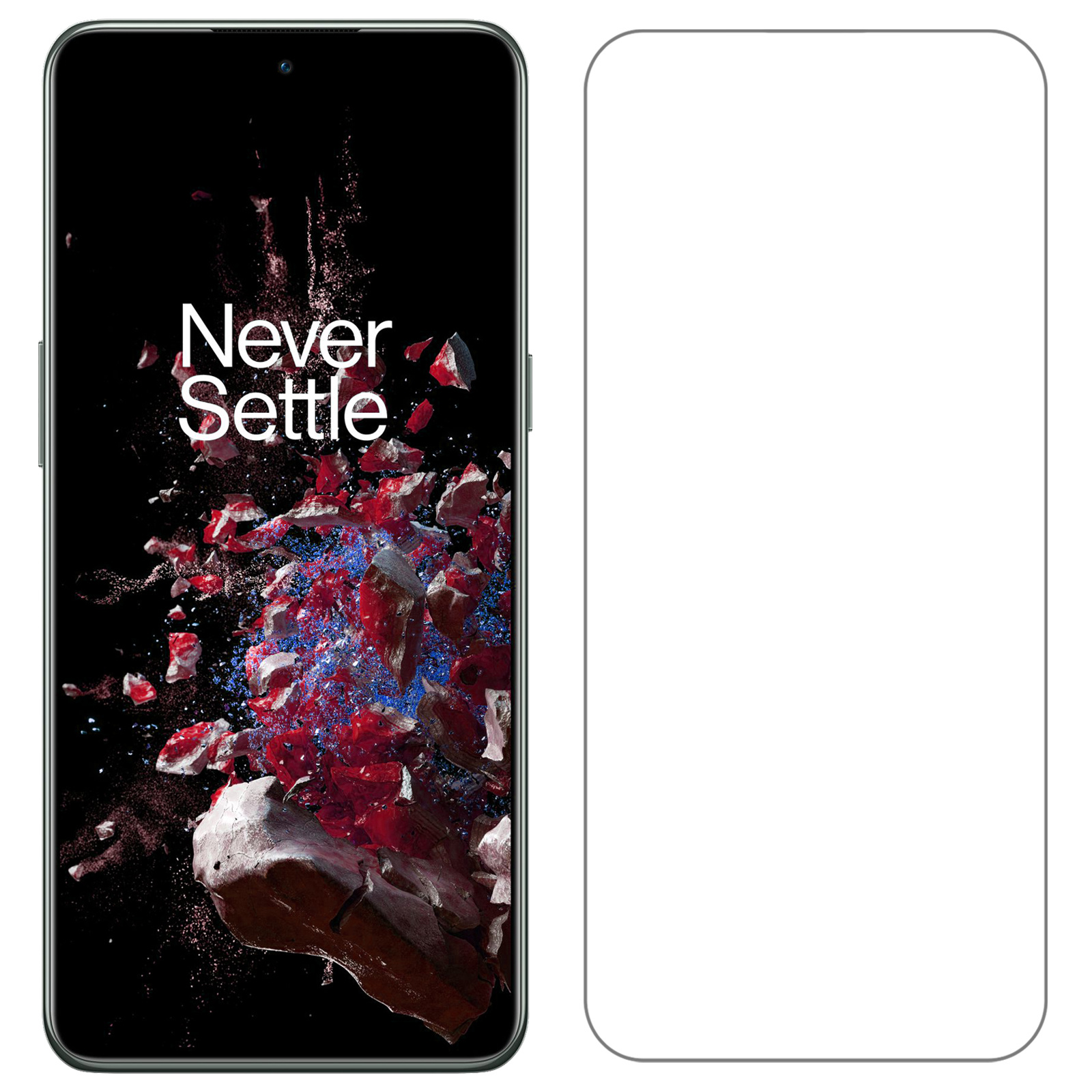 NoXx Hoes Geschikt voor OnePlus 10T Hoesje Siliconen Cover Shock Proof Back Case Shockproof Hoes Met Screenprotector - Transparant