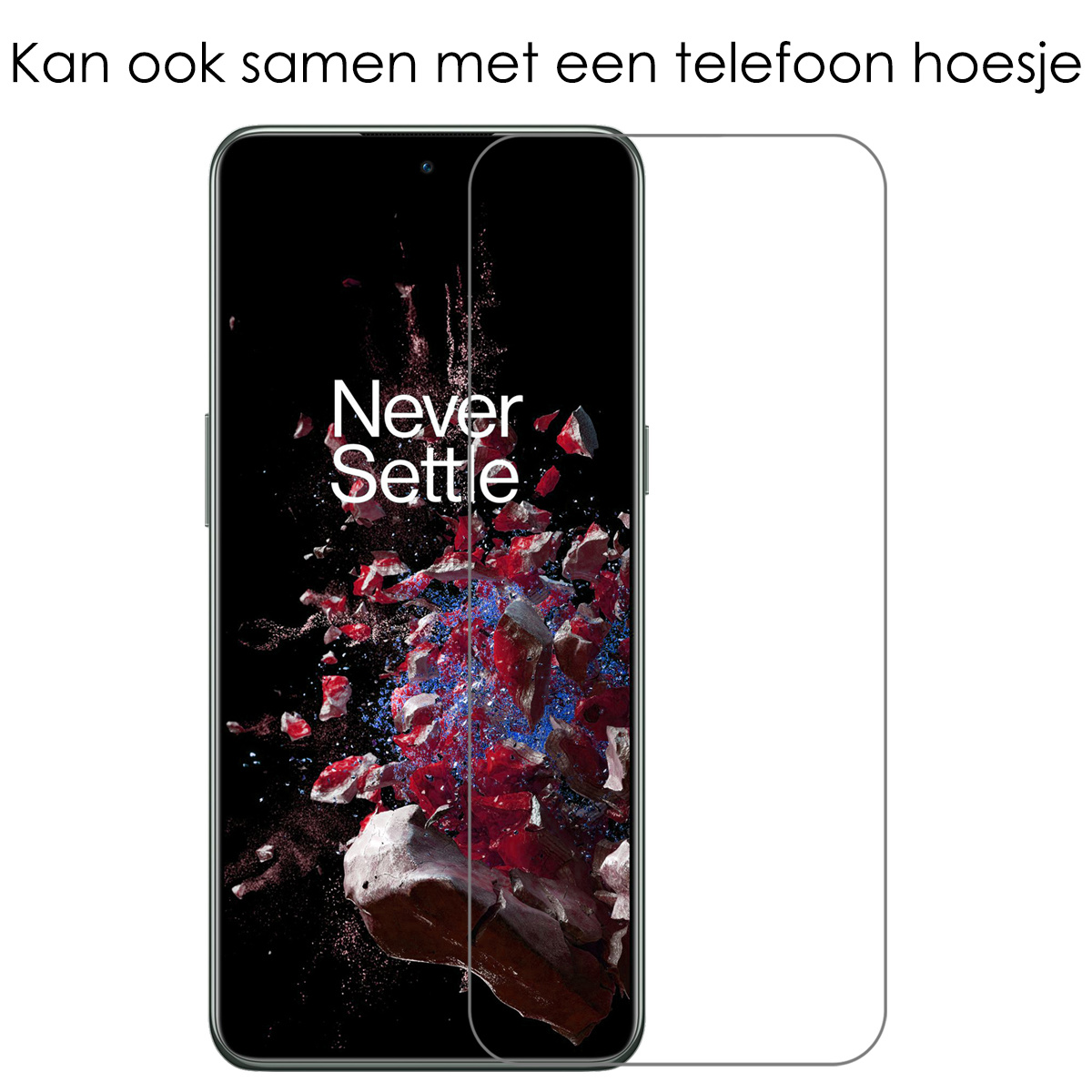 NoXx Hoes Geschikt voor OnePlus 10T Hoesje Siliconen Cover Shock Proof Back Case Shockproof Hoes Met Screenprotector - Transparant