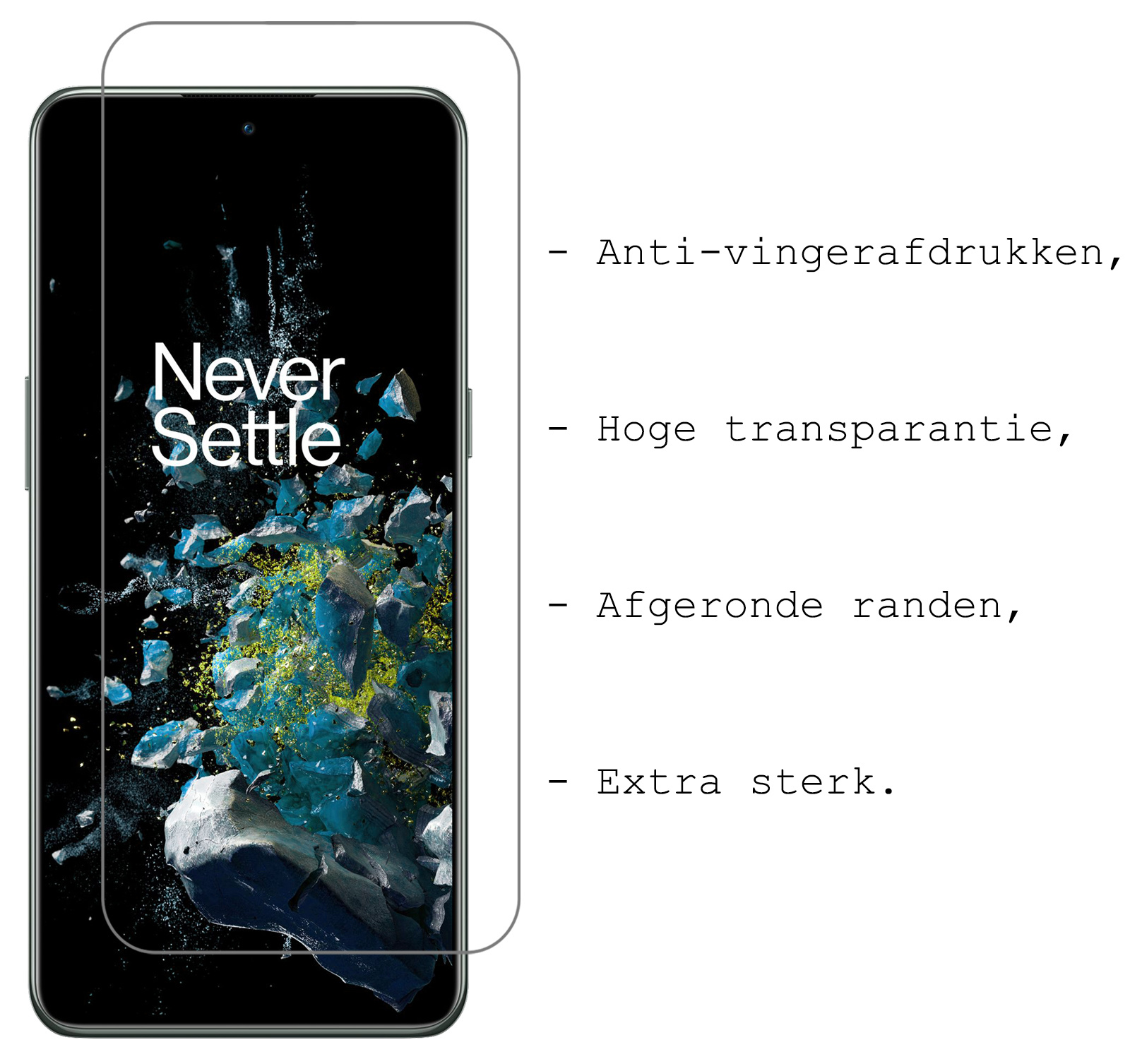 BASEY. Hoes Geschikt voor OnePlus 10T Hoesje Siliconen Back Cover Case Met Screenprotector - Hoesje Geschikt voor OnePlus 10T Hoes Cover Hoesje - Transparant