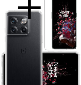 NoXx OnePlus 10T Hoesje Siliconen Met Screenprotector - Transparant