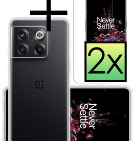NoXx NoXx OnePlus 10T Hoesje Siliconen Met 2x Screenprotector - Transparant