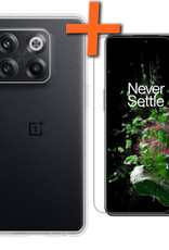 Nomfy Hoesje Geschikt voor OnePlus 10T Hoesje Siliconen Cover Case Met Screenprotector - Hoes Geschikt voor OnePlus 10T Hoes Back Case - Transparant