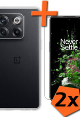 Nomfy Hoesje Geschikt voor OnePlus 10T Hoesje Siliconen Cover Case Met 2x Screenprotector - Hoes Geschikt voor OnePlus 10T Hoes Back Case - Transparant