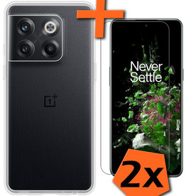 Nomfy Nomfy OnePlus 10T Hoesje Siliconen Met 2x Screenprotector - Transparant