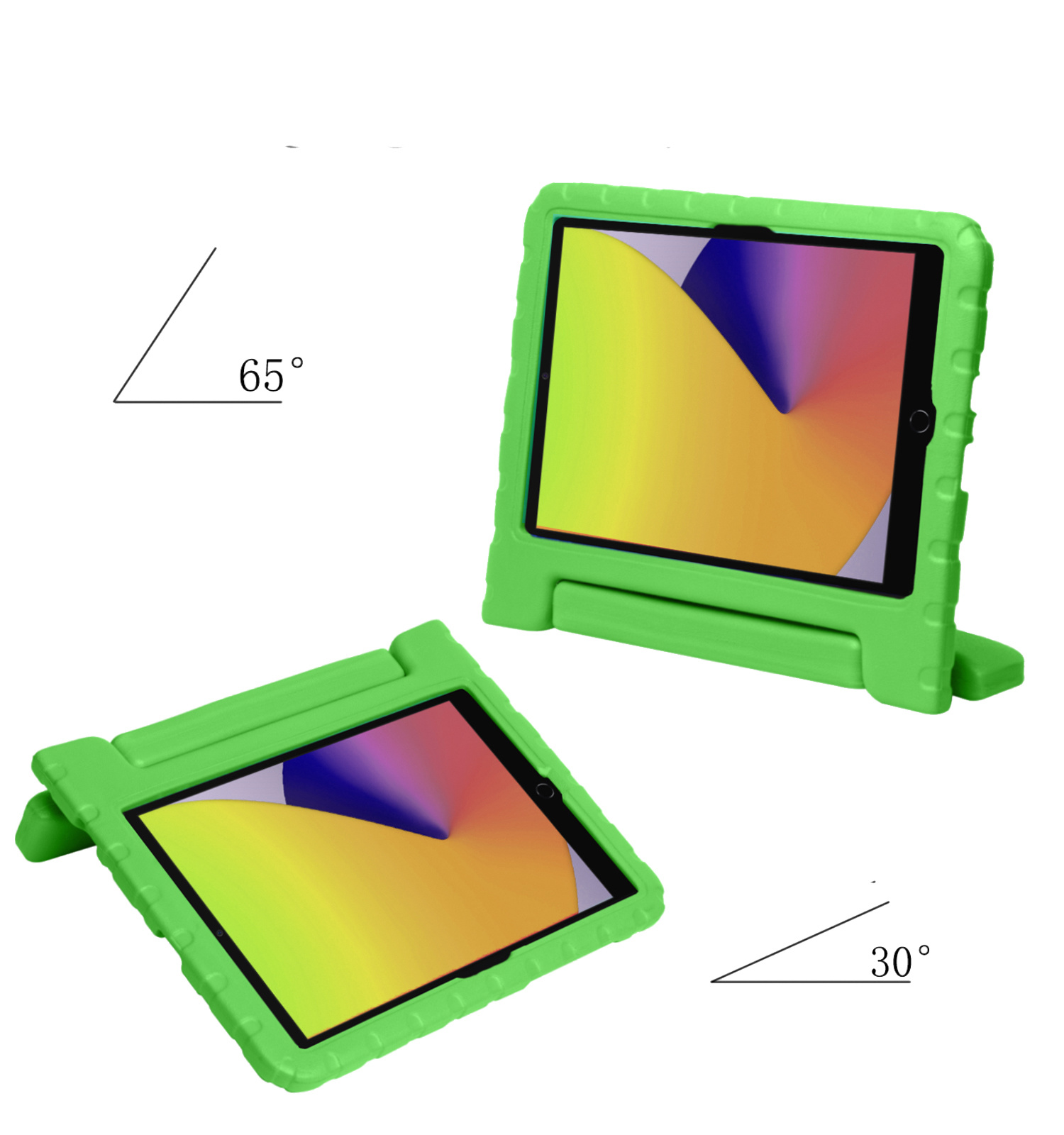 Nomfy Hoes Geschikt voor iPad 10.2 2019 Hoes Bumper Kindvriendelijk Kids Case Kinderhoes - Hoesje Geschikt voor iPad 7 Hoesje Shockproof Cover Hoes - Groen