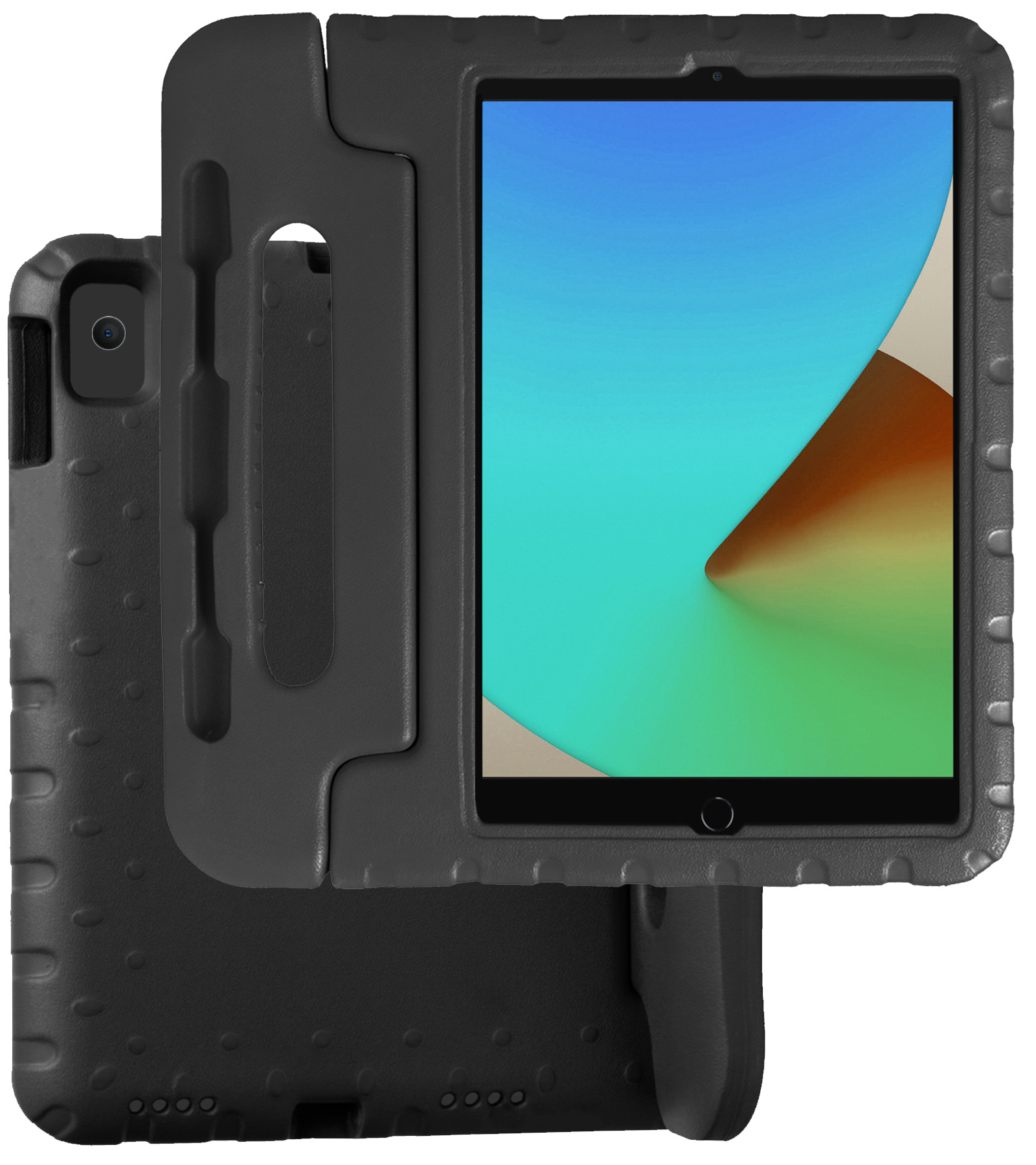 BASEY. Hoesje Geschikt voor iPad 10.2 2021 Hoesje Kinder Hoes Shockproof Kinderhoes - Kindvriendelijk Hoesje Geschikt voor iPad 9 Hoes Kids Case - Zwart