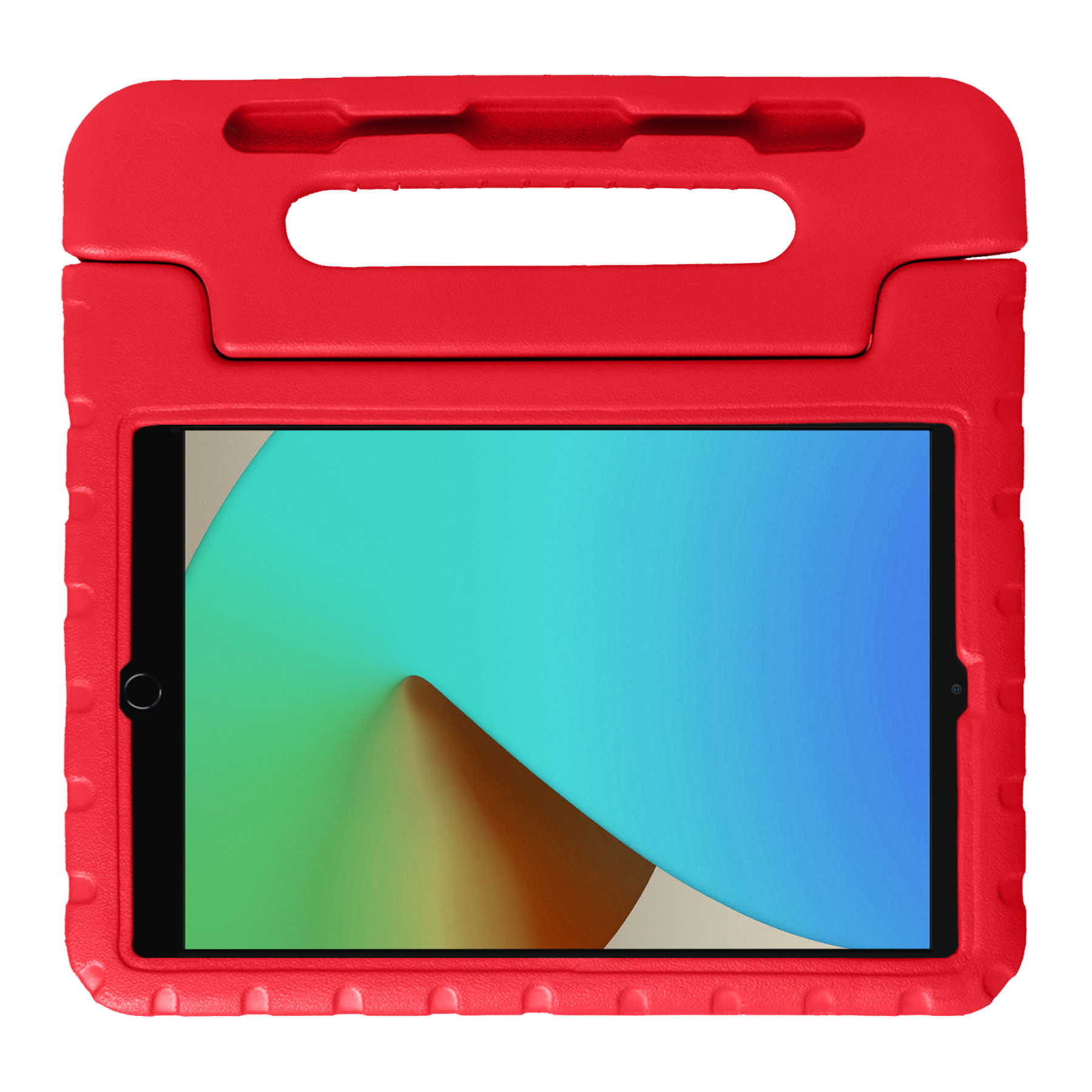 iPad 10.2 2021 Hoesje Kinder Hoes Shockproof Cover - Kindvriendelijke iPad 10.2 2021 Hoes Kids Case - Rood