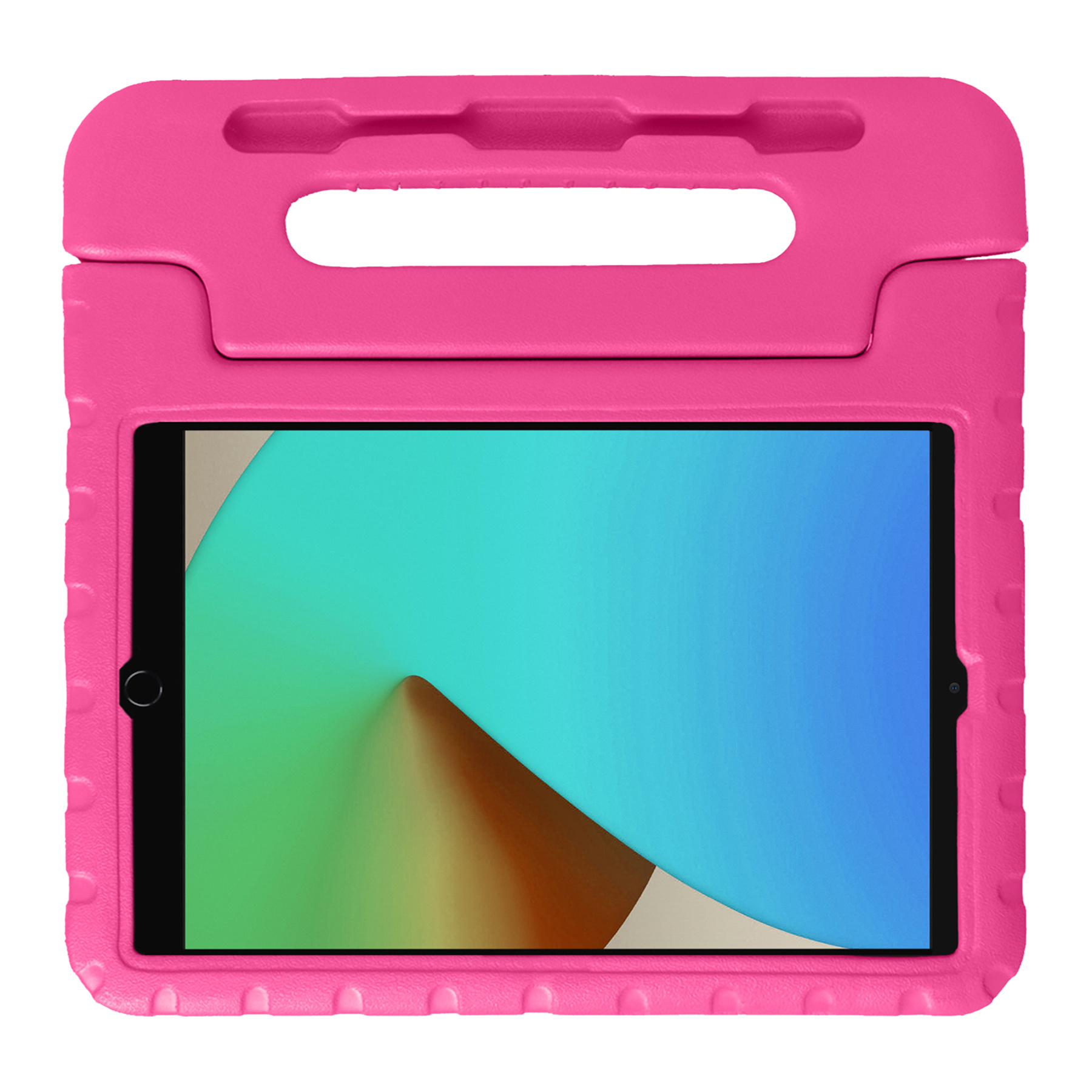 BASEY. Hoesje Geschikt voor iPad 10.2 2021 Hoesje Kinder Hoes Shockproof Kinderhoes - Kindvriendelijk Hoesje Geschikt voor iPad 9 Hoes Kids Case - Roze