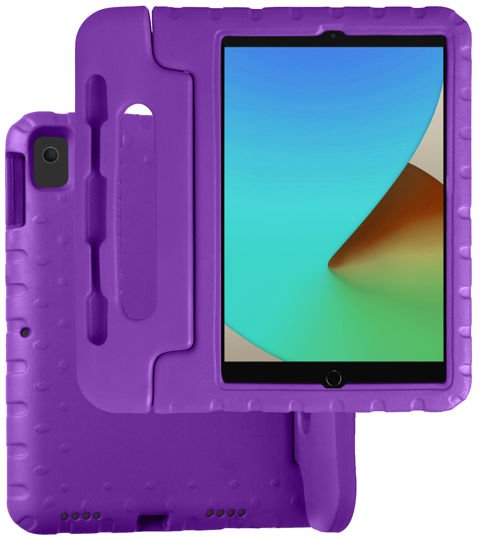 BASEY. Hoesje Geschikt voor iPad 10.2 2019 Hoesje Kinder Hoes Shockproof Kinderhoes Met Screenprotector - Kindvriendelijk Hoesje Geschikt voor iPad 7 Hoes Kids Case - Paars