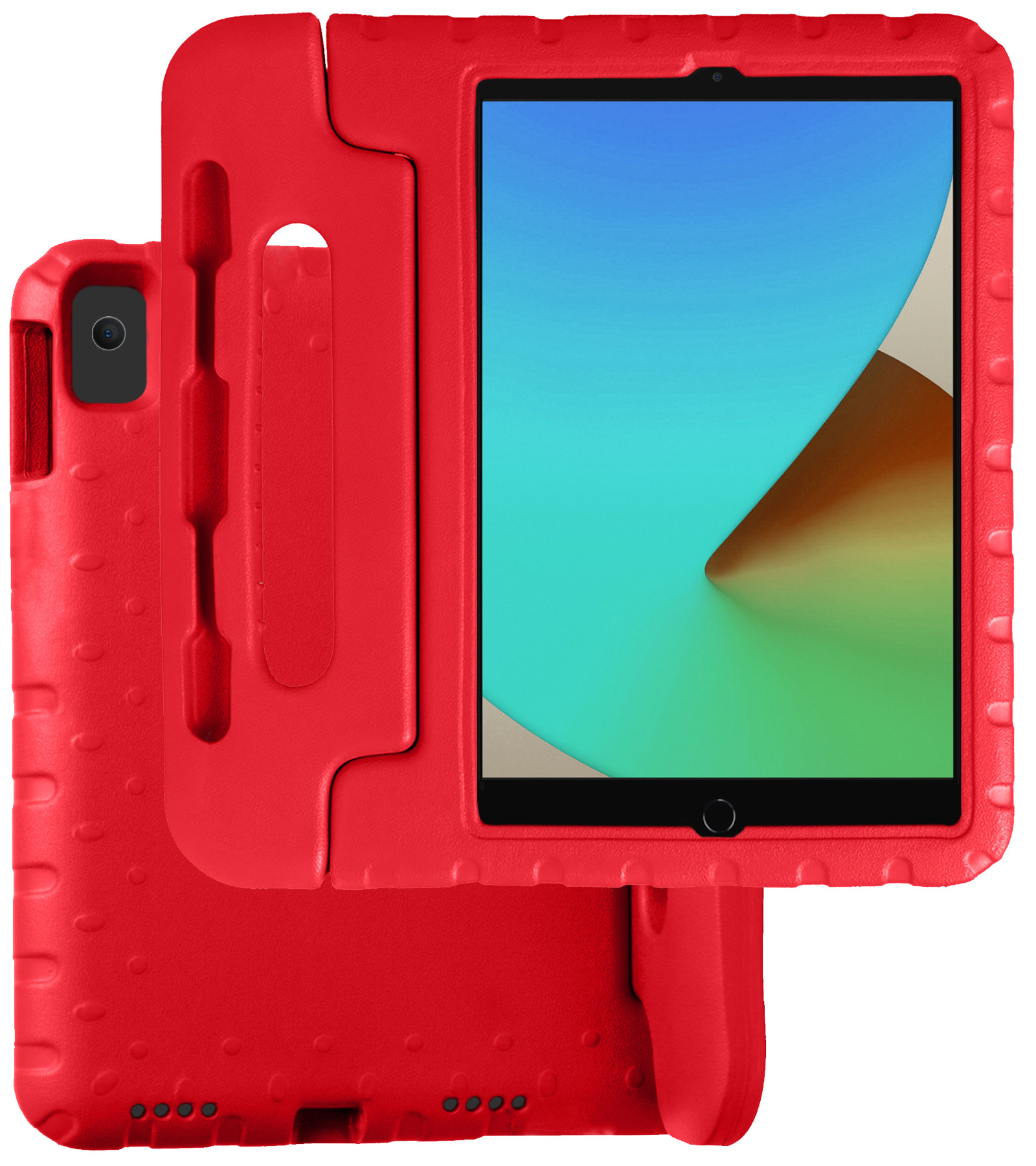 BASEY. Hoesje Geschikt voor iPad 10.2 2020 Hoesje Kinder Hoes Shockproof Kinderhoes Met Screenprotector - Kindvriendelijk Hoesje Geschikt voor iPad 8 Hoes Kids Case - Rood