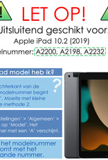 Hoesje Geschikt voor iPad 10.2 2019 Hoesje Kinderhoes Shockproof Hoes Kids Case Met Screenprotector - Groen