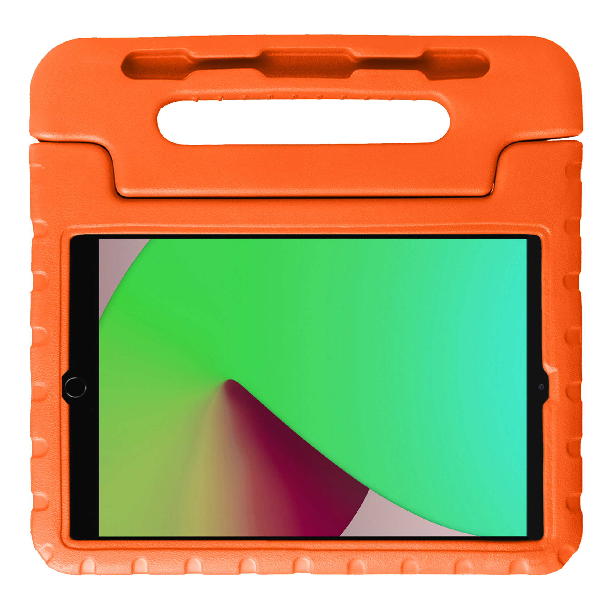 Hoesje Geschikt voor iPad 10.2 2020 Hoesje Kinderhoes Shockproof Hoes Kids Case Met Screenprotector - Oranje