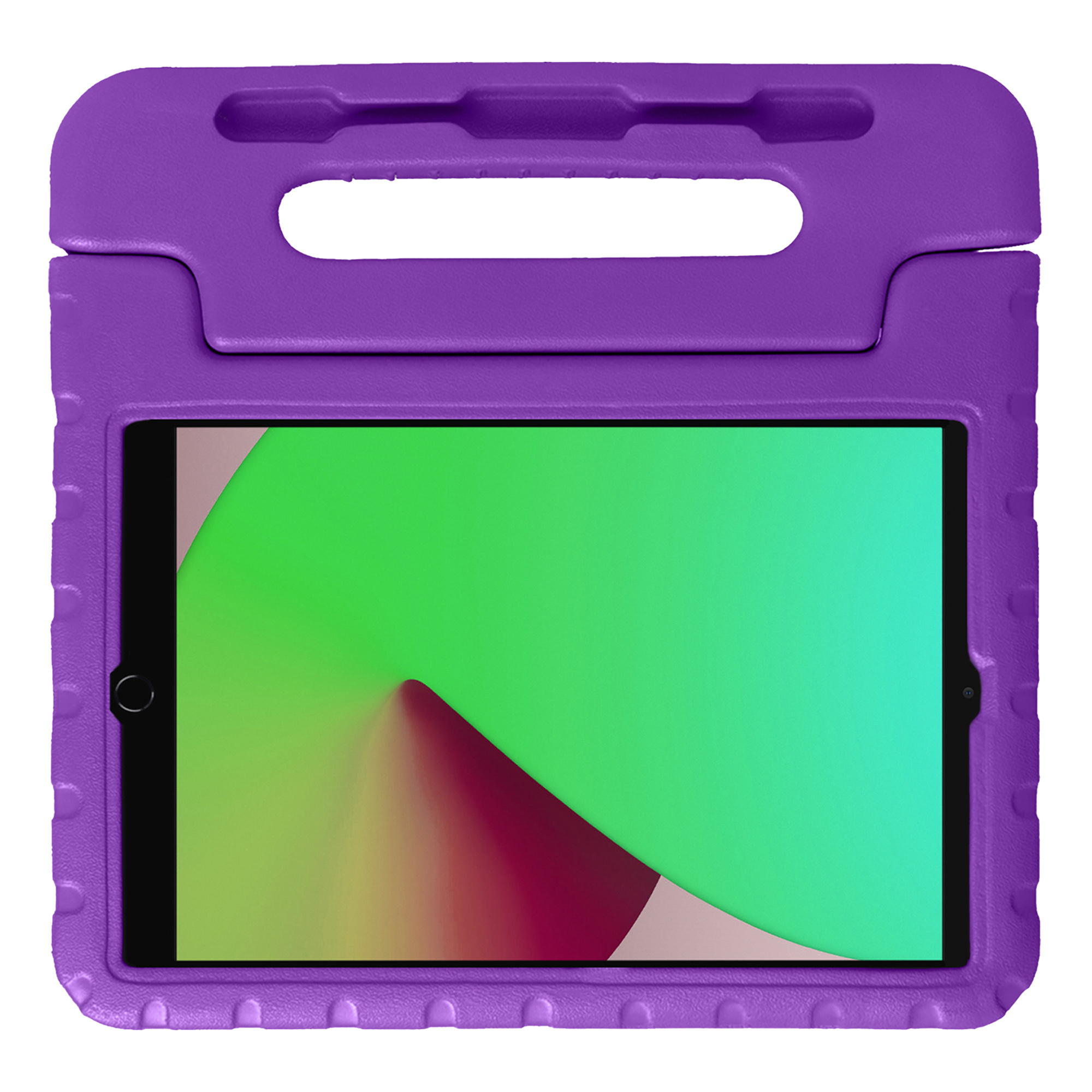 NoXx Hoesje Geschikt voor iPad 10.2 2020 Hoesje Kinderhoes Shockproof Hoes Kids Case Met Screenprotector - Paars