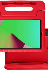 NoXx Hoesje Geschikt voor iPad 10.2 2021 Hoesje Kinderhoes Shockproof Hoes Kids Case Met Screenprotector - Rood