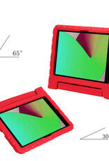 NoXx Hoesje Geschikt voor iPad 10.2 2021 Hoesje Kinderhoes Shockproof Hoes Kids Case Met Screenprotector - Rood