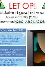 Hoesje Geschikt voor iPad 10.2 2021 Hoesje Kinderhoes Shockproof Hoes Kids Case Met Screenprotector - Zwart