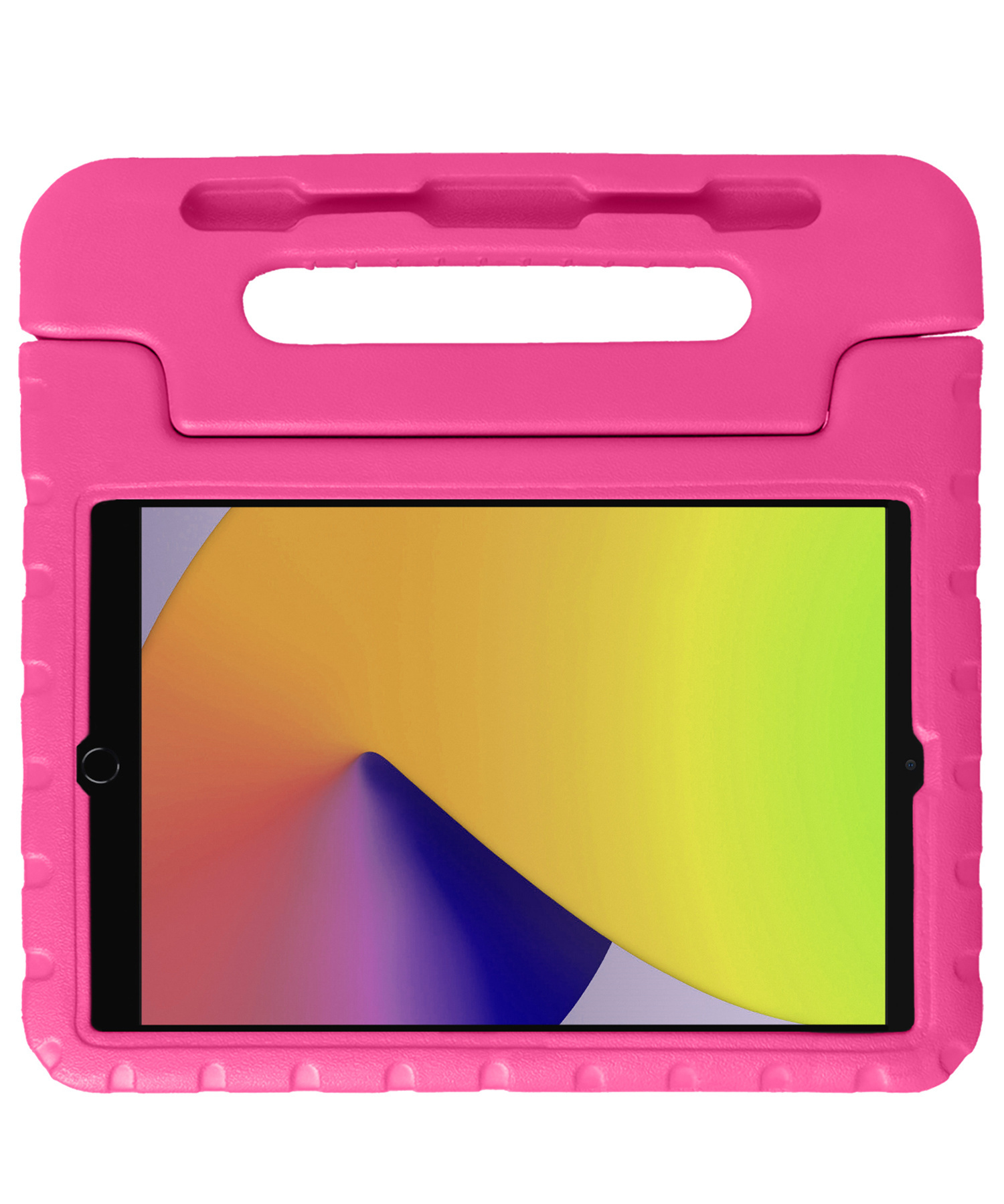 Nomfy Hoes Geschikt voor iPad 10.2 2020 Hoes Bumper Kindvriendelijk Kids Case Kinderhoes Met Screenprotector - Hoesje Geschikt voor iPad 8 Hoesje Shockproof Cover Hoes - Roze