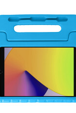 Nomfy Hoes Geschikt voor iPad 10.2 2021 Hoes Bumper Kindvriendelijk Kids Case Kinderhoes Met Screenprotector - Hoesje Geschikt voor iPad 9 Hoesje Shockproof Cover Hoes - Blauw