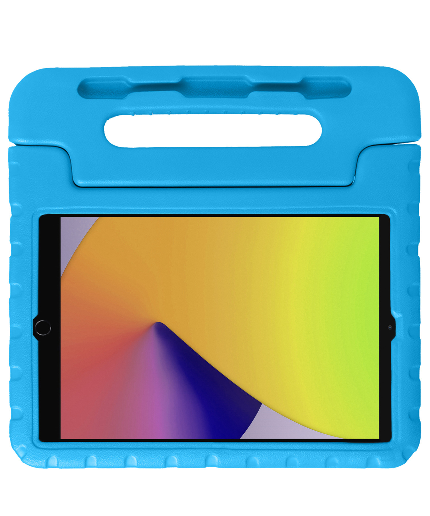 Nomfy Hoes Geschikt voor iPad 10.2 2021 Hoes Bumper Kindvriendelijk Kids Case Kinderhoes Met Screenprotector - Hoesje Geschikt voor iPad 9 Hoesje Shockproof Cover Hoes - Blauw